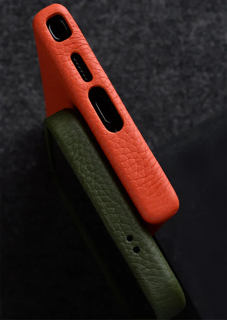 Melkco S24 Ultra Premium Leather MagSafe Cover - Orange - Tashqila Melkco S24 Ultra Premium Leather MagSafe Cover - Orange - Tashqila